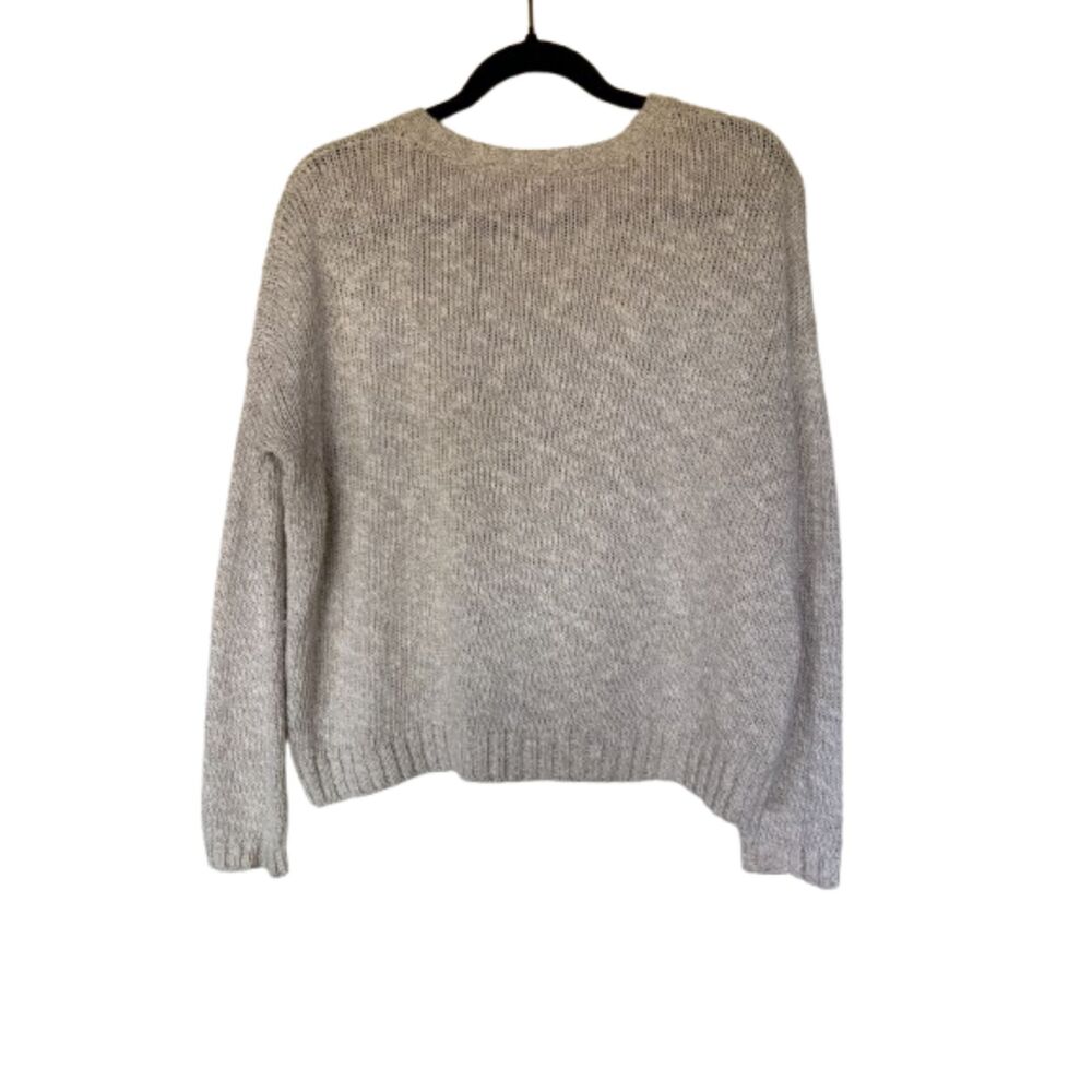 Vince Boxy Drop Shoulder Cotton Linen Sweater Oatmeal Cream Size Small - Picture 4 of 8